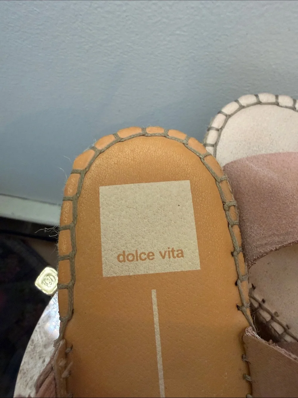 Dolce Vita Blush Suede Espadrille Wedge Sandals